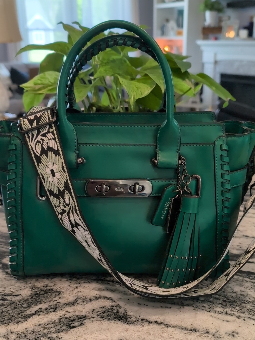 Coach Swagger 27 Forest Green Rip & Repair Carryall Satchel Limited Edition RARE - Picture 13 of 13